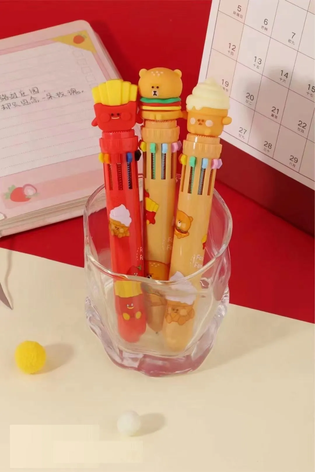 230092 FAST FOOD 10-COLOR RETRACTABLE BALL PEN-25