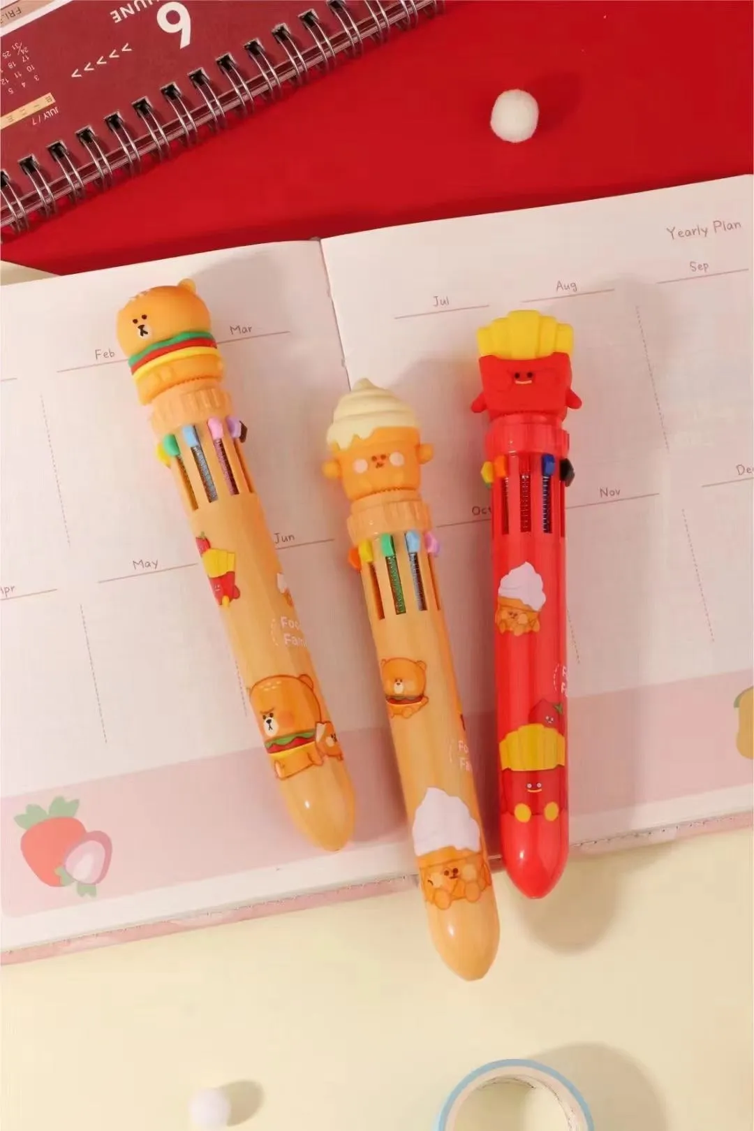 230092 FAST FOOD 10-COLOR RETRACTABLE BALL PEN-25