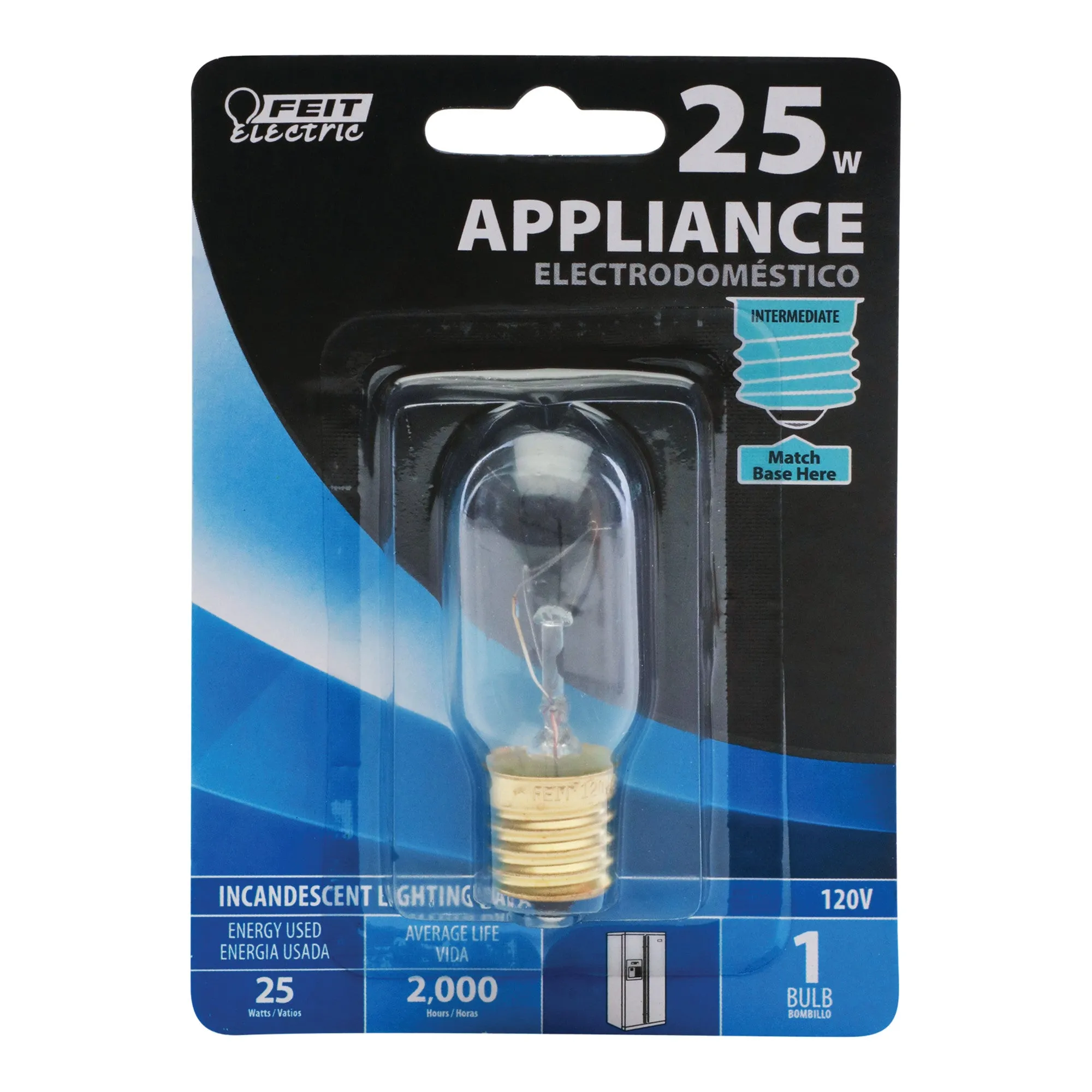 25W Soft White E17 Base T8 Dimmable Incandescent Light Bulb