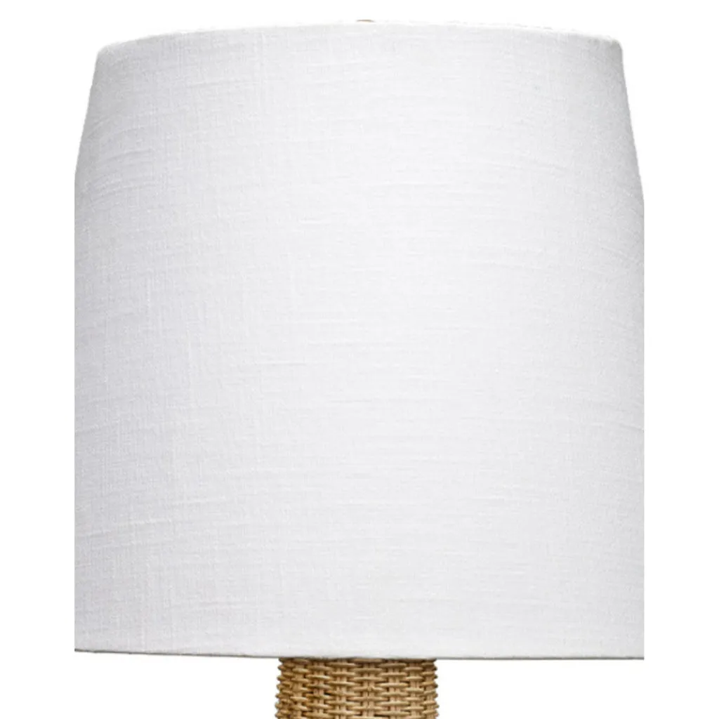 27 Inch Table Lamp, Tree Trunk Base, Tapered Shade, White, Natural Brown  By Casagear Home