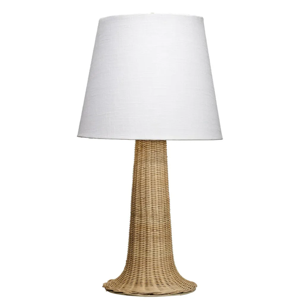 27 Inch Table Lamp, Tree Trunk Base, Tapered Shade, White, Natural Brown  By Casagear Home