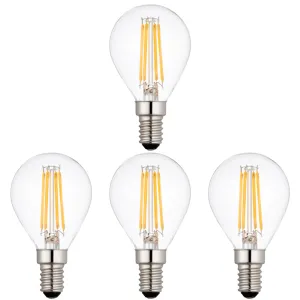 4 x E14 LED Filament Bulbs Dimmable 4W (40W Equivalent)