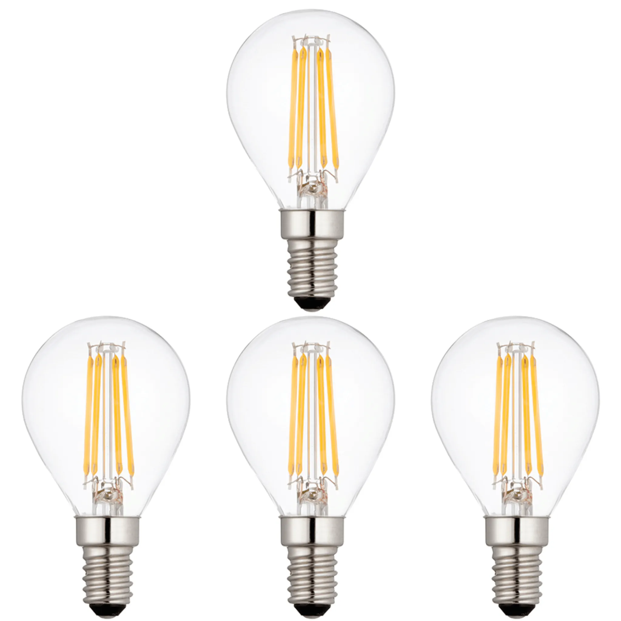 4 x E14 LED Filament Bulbs Dimmable 4W (40W Equivalent)