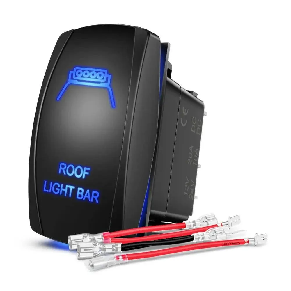 5Pin Laser On/Off Roof Light Bar Rocker Switch Blue