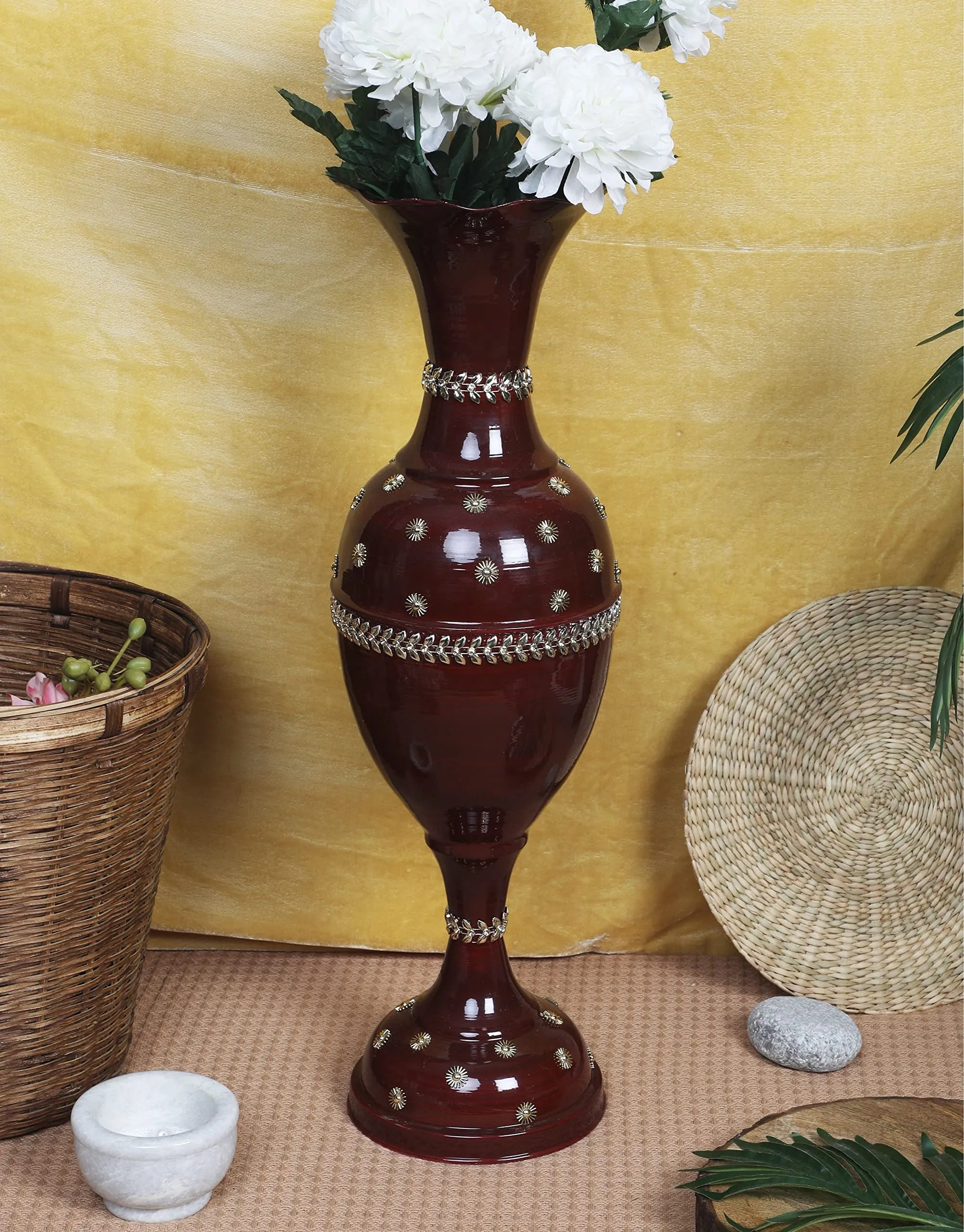 AdiCollar Flower Vase Big Size for Living Room Corner - 24 Inches Long - Cherry Star - Pack of 1