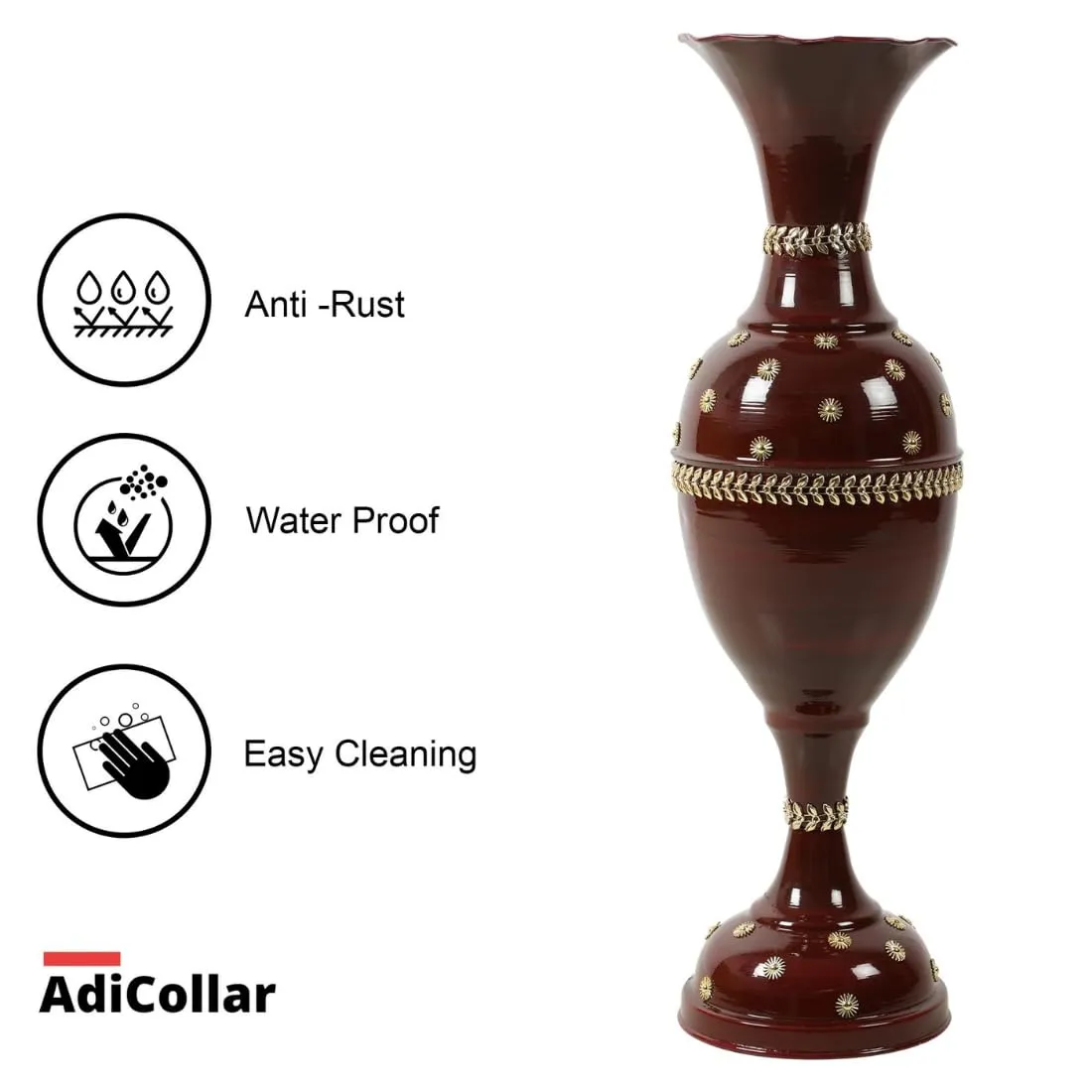 AdiCollar Flower Vase Big Size for Living Room Corner - 24 Inches Long - Cherry Star - Pack of 1