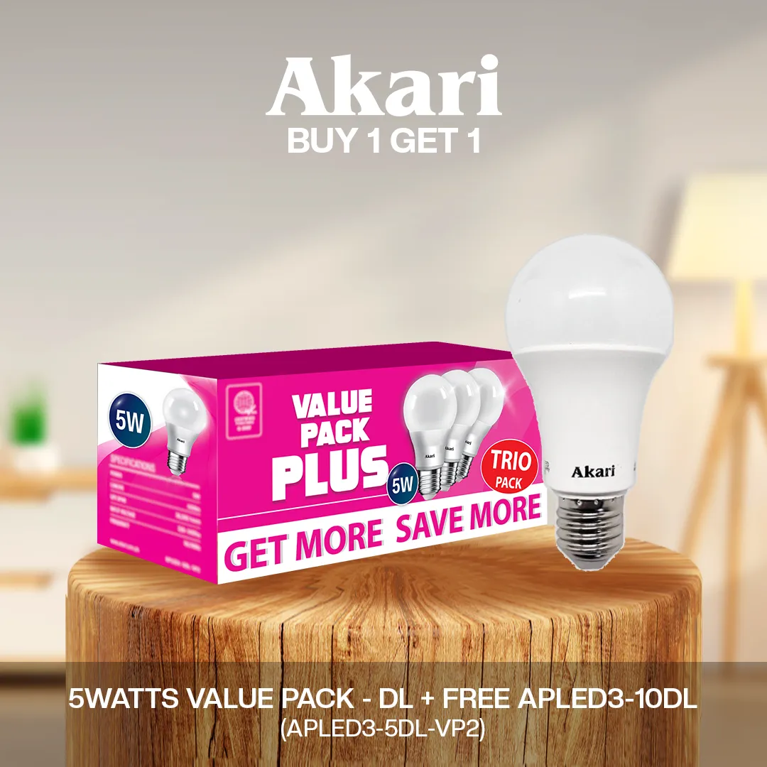 Akari B1G1:  LED Premiere Bulb 5Watts Value Pack - Daylight   FREE APLED3-5DL