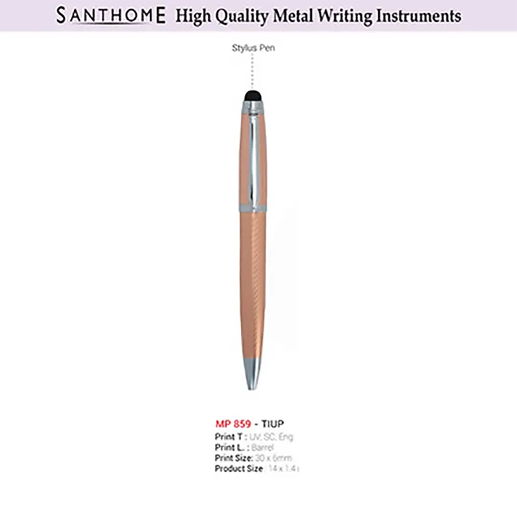 AMS- MP 859 - Tiup Metal Ball Pen with Stylus