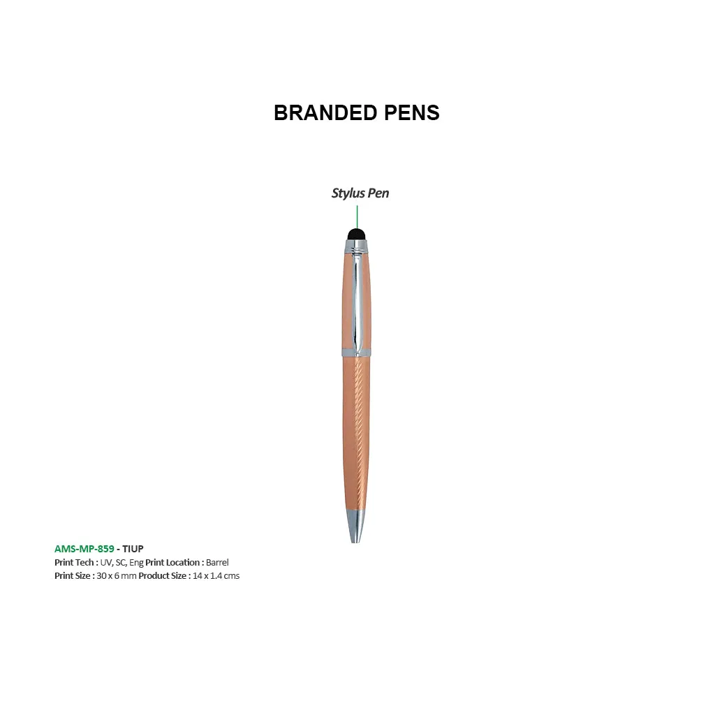 AMS- MP 859 - Tiup Metal Ball Pen with Stylus