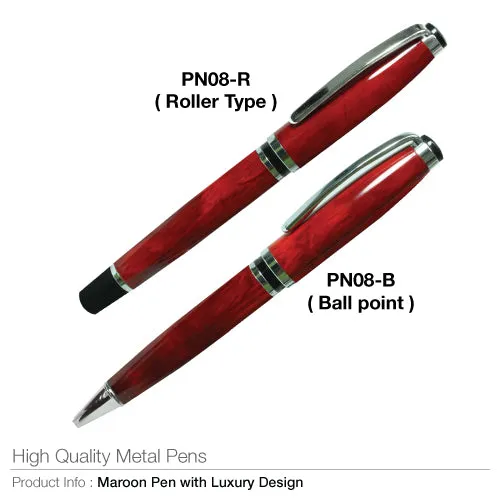 AMS-PN-08 - Metal Pen Maroon Color