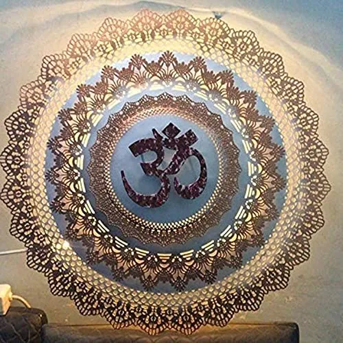ANJNA Overseas Metal OM Circle LED Decor Wall Art DÉCOR for Home Decoration Powder coated Size-32x5x 32