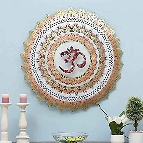 ANJNA Overseas Metal OM Circle LED Decor Wall Art DÉCOR for Home Decoration Powder coated Size-32x5x 32