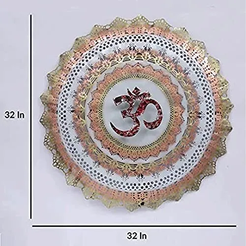 ANJNA Overseas Metal OM Circle LED Decor Wall Art DÉCOR for Home Decoration Powder coated Size-32x5x 32