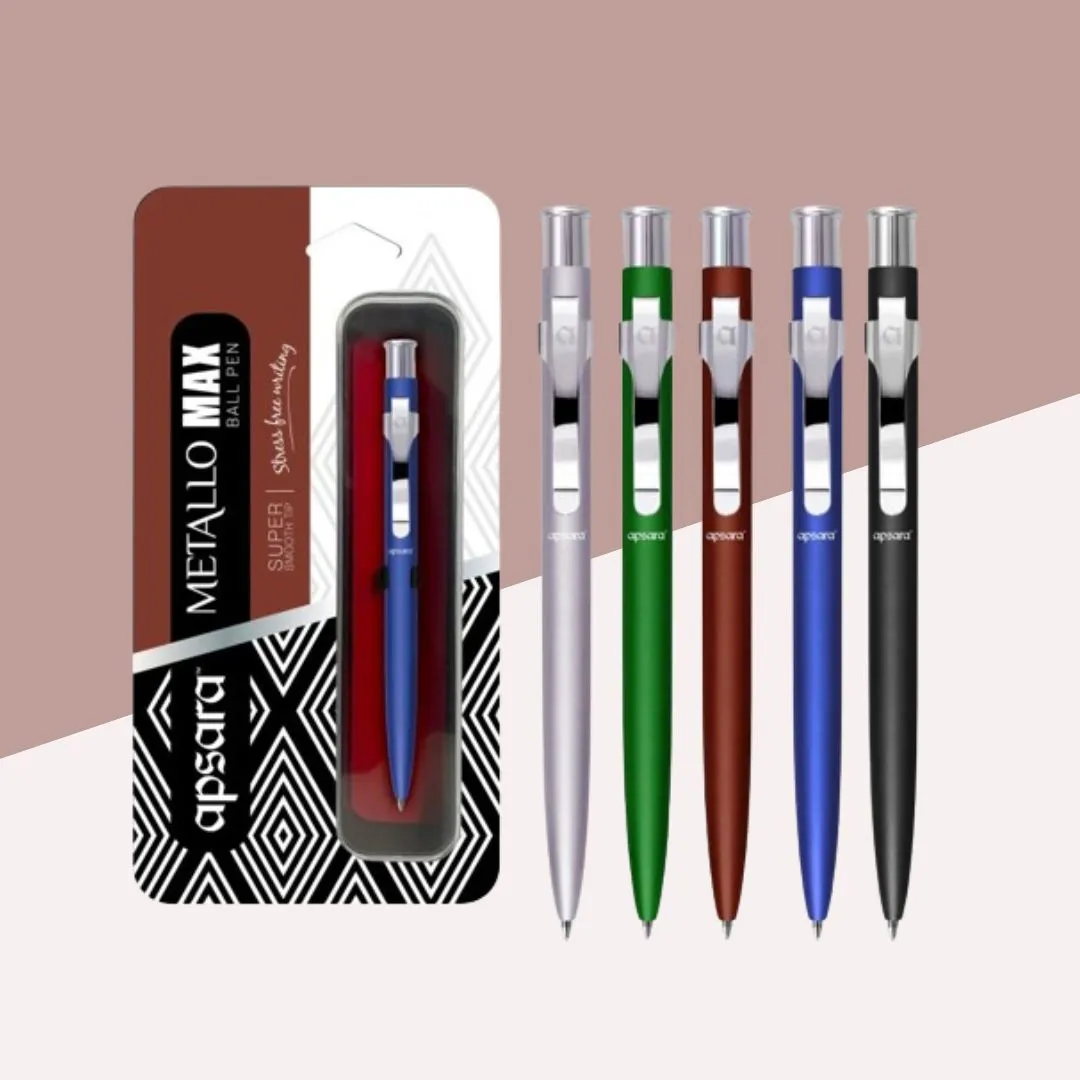 Apsara Metallo Max Smooth Writing Ball Pen Premium ( Pack of 1 )