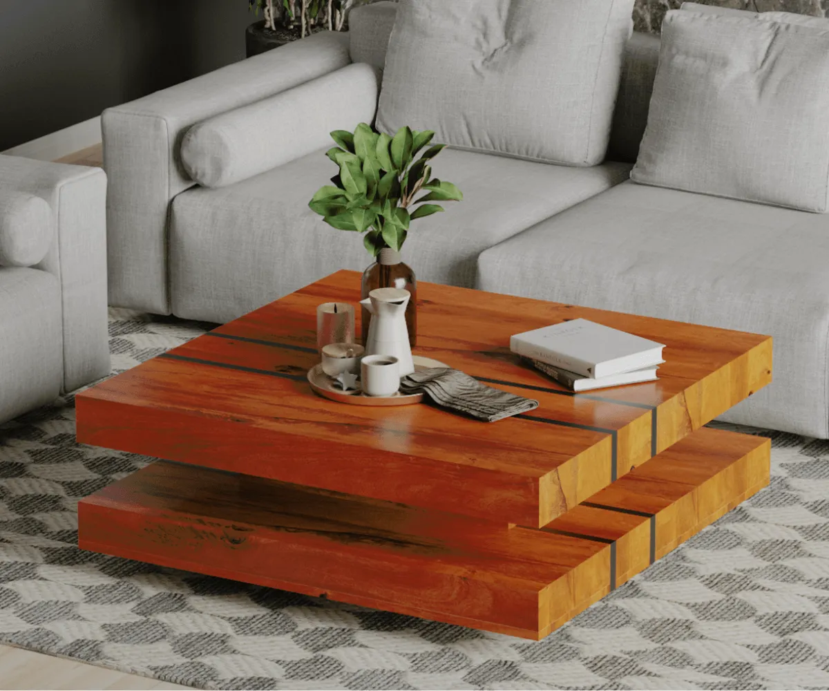 Arbora Luxury Solid Wood Square Coffee Table