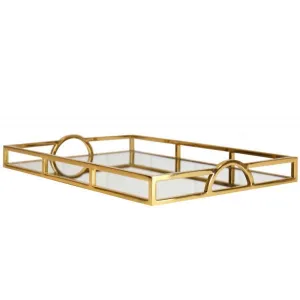 Arch Handle Mirrored Tray