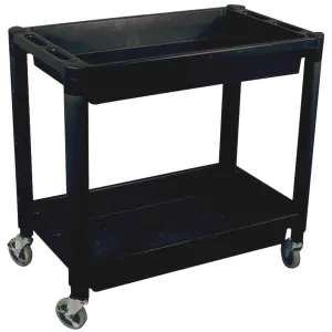 Astro Pneumatic 8330 Heavy Duty Plastic 2-Shelf Utility Cart, Black