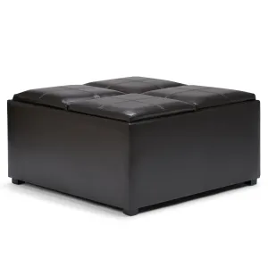 Avalon - Square Coffee Table Storage Ottoman - Tanners Brown by Couch.com