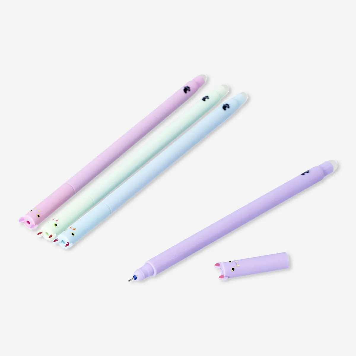 Bat-Shaped Erasable Gel Ink Pens - 4 pcs