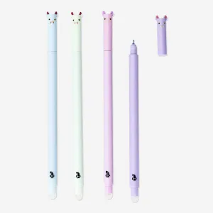 Bat-Shaped Erasable Gel Ink Pens - 4 pcs