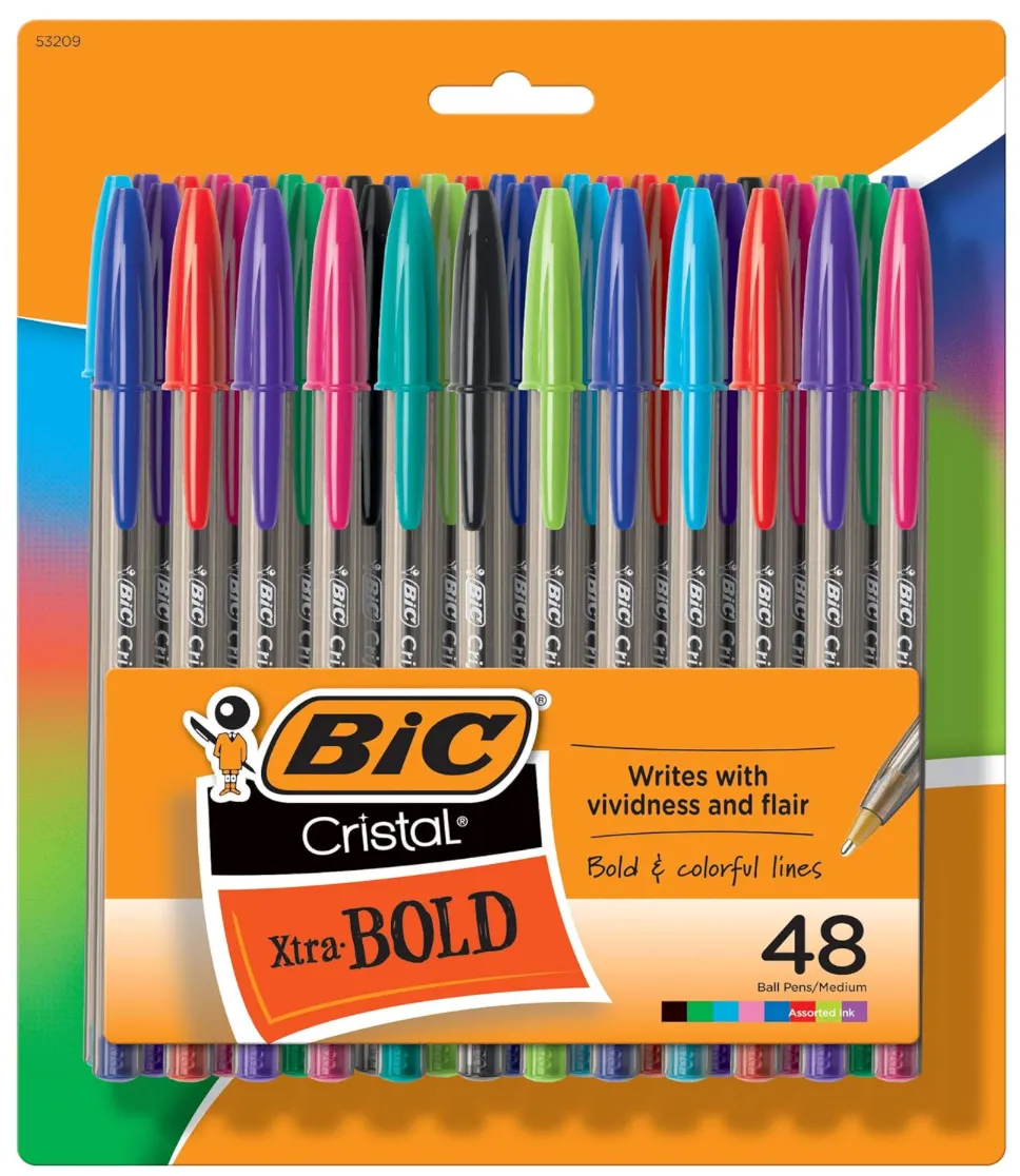 Bic Cristal 1.6mm BOLD Pen - Fashion Inks (48 per unit) #, B-28