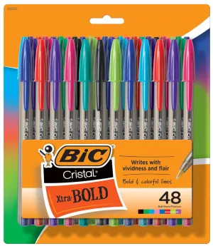 Bic Cristal 1.6mm BOLD Pen - Fashion Inks (48 per unit) #, B-28