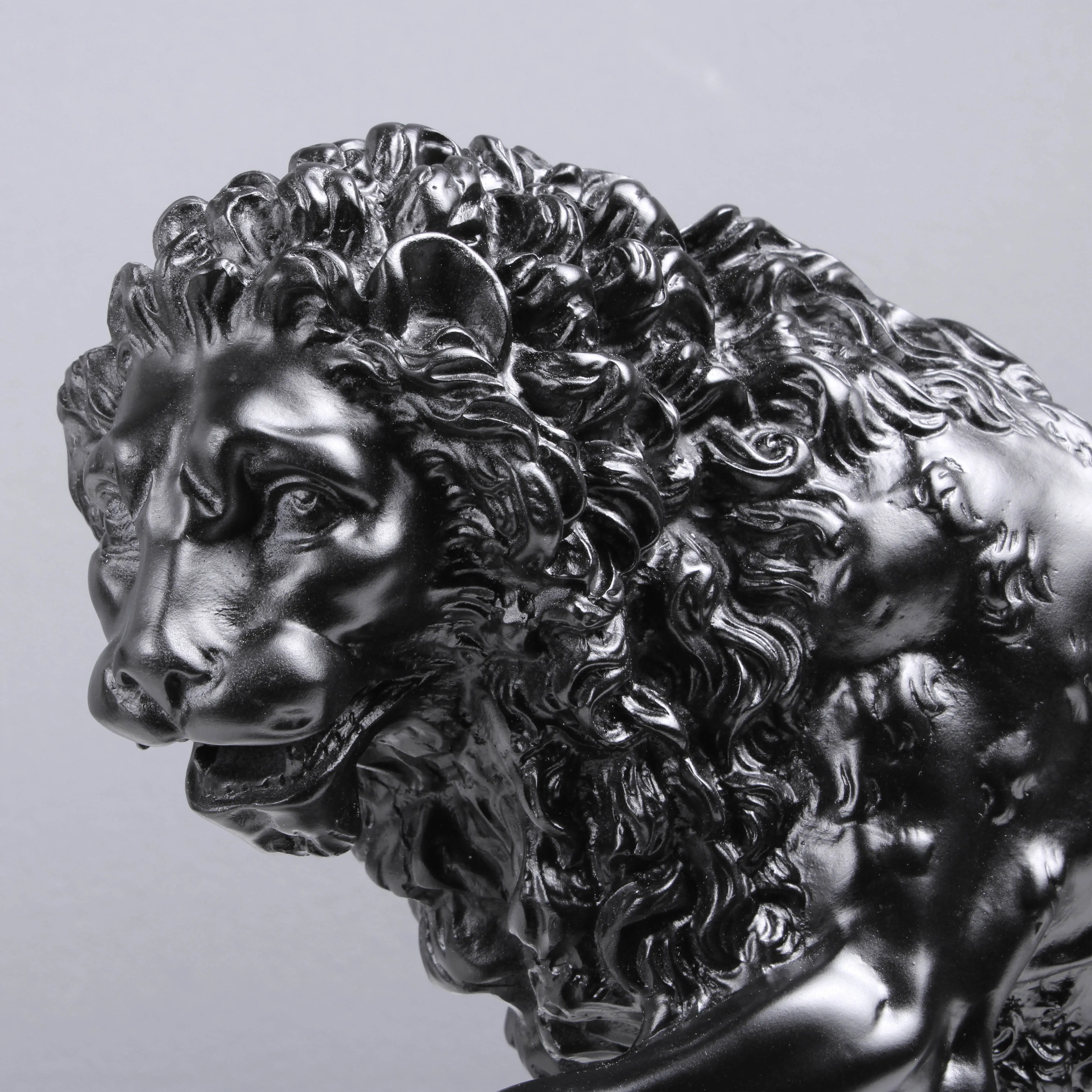 Black Medici Lions Statue in Pair