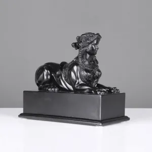 Black Sphinx on Base Statue (Small)