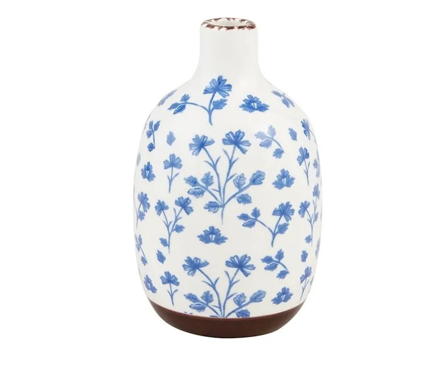 Blue Floral Bud Vase