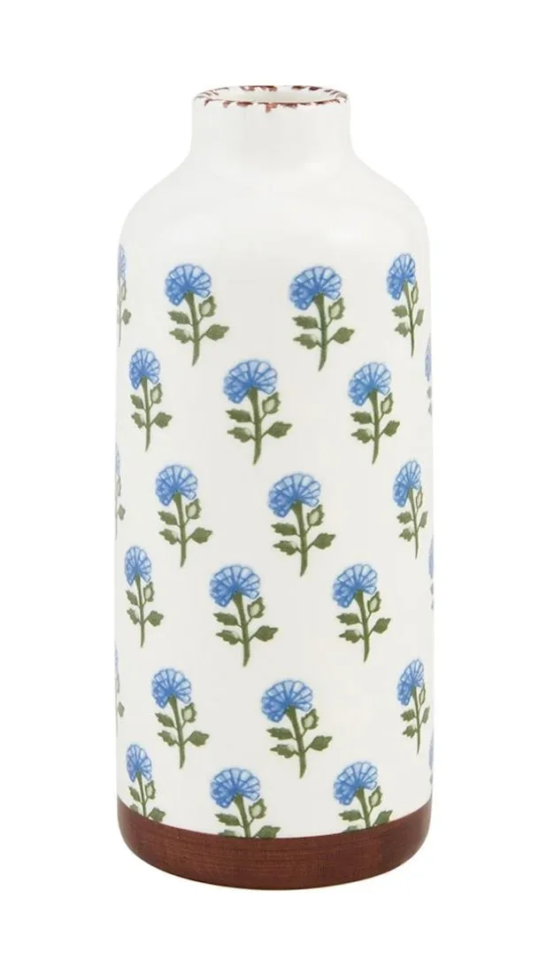 Blue Floral Bud Vase