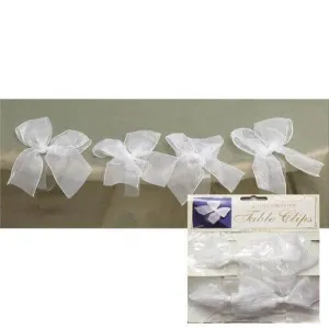 Bow Table Clips - White