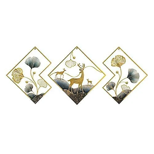 Brass Design Studio Home Metal Flower Multi Wall Art Decor Large Indoor Wall Hanging Sculptures, Natural Art Home Decoration For Home - 55 Cm