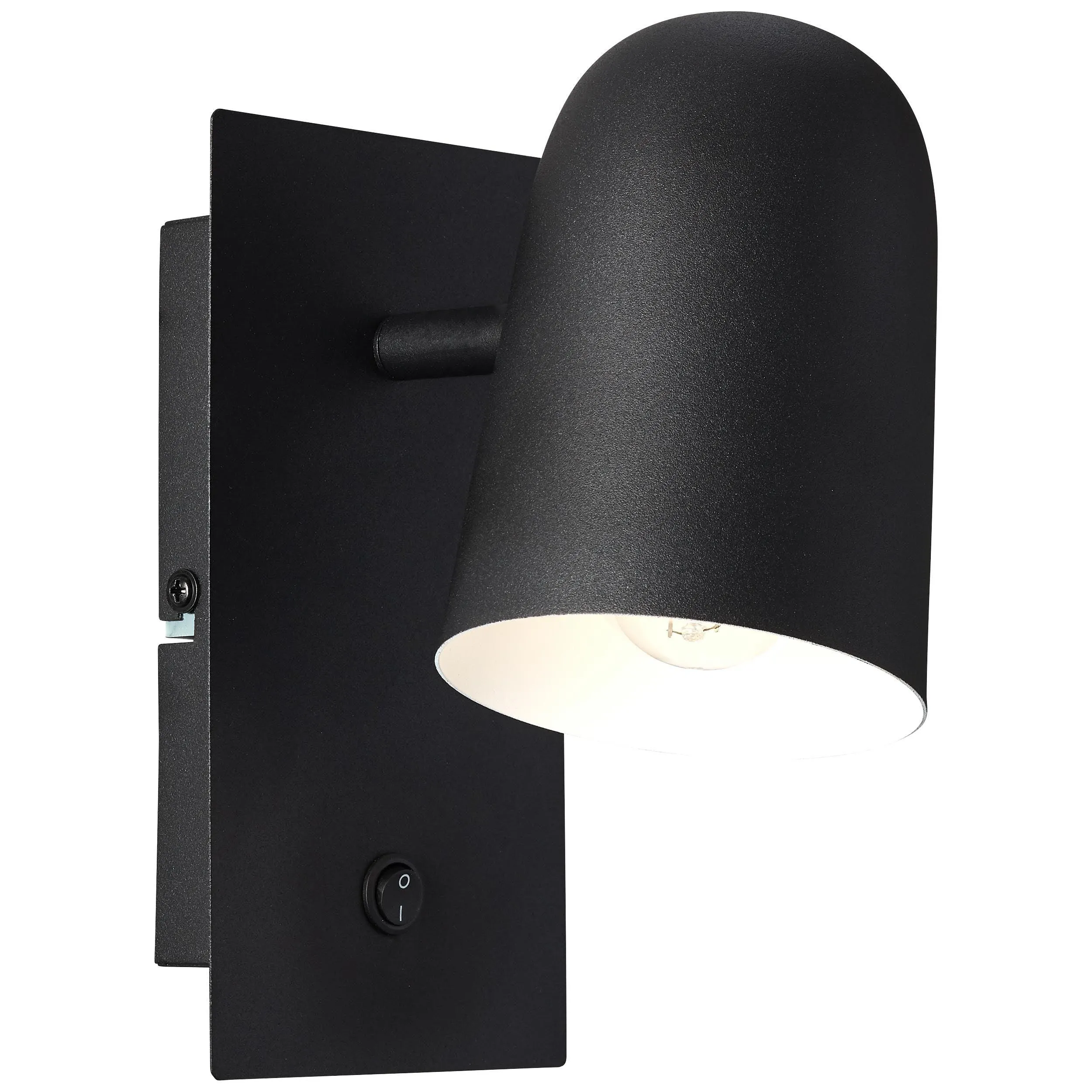 Brilliant 1 Light 18W Ayr Wall Spotlight with Switch - Black Matt | 42411/06
