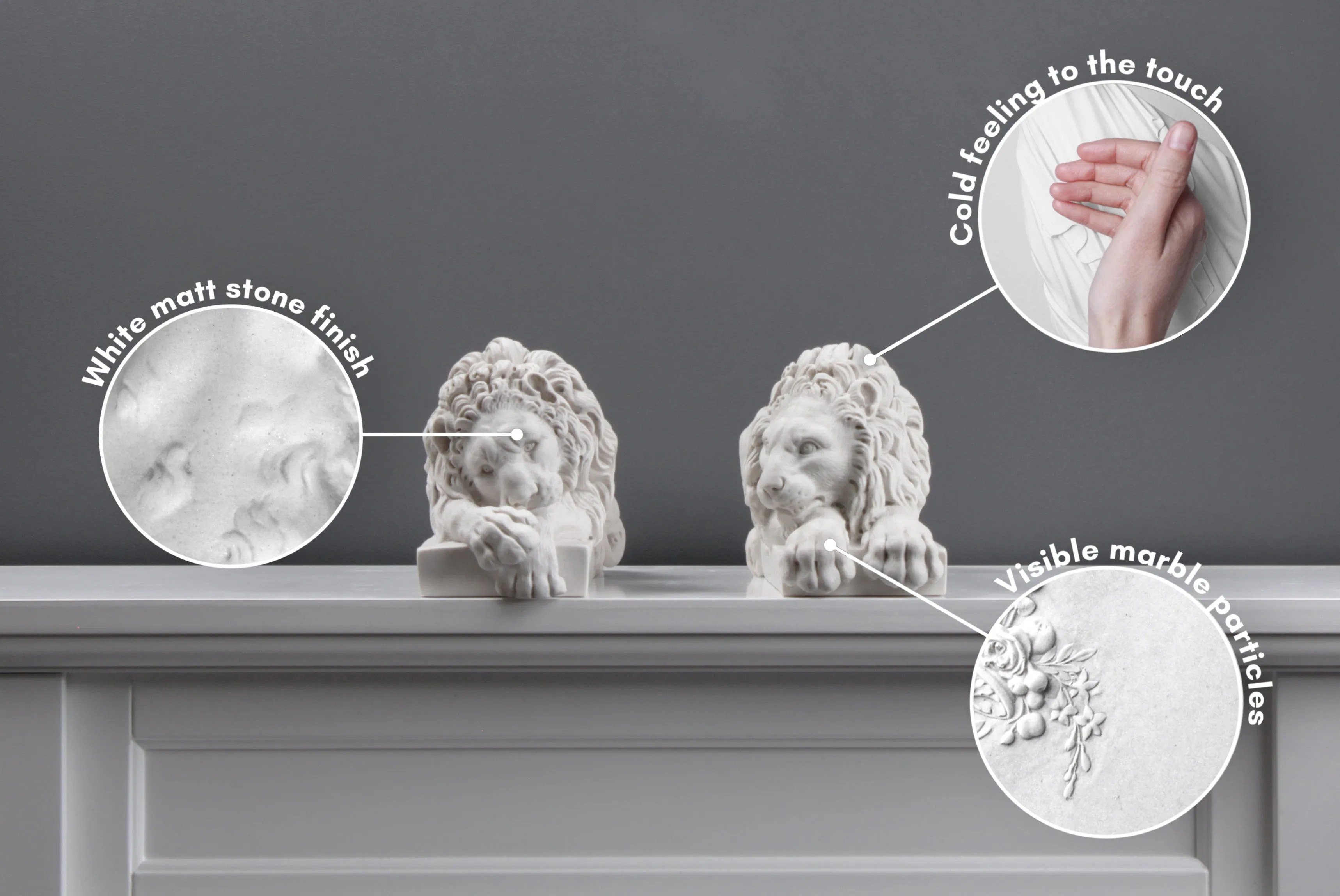 Canova Lions - Statues in Pair (Small)