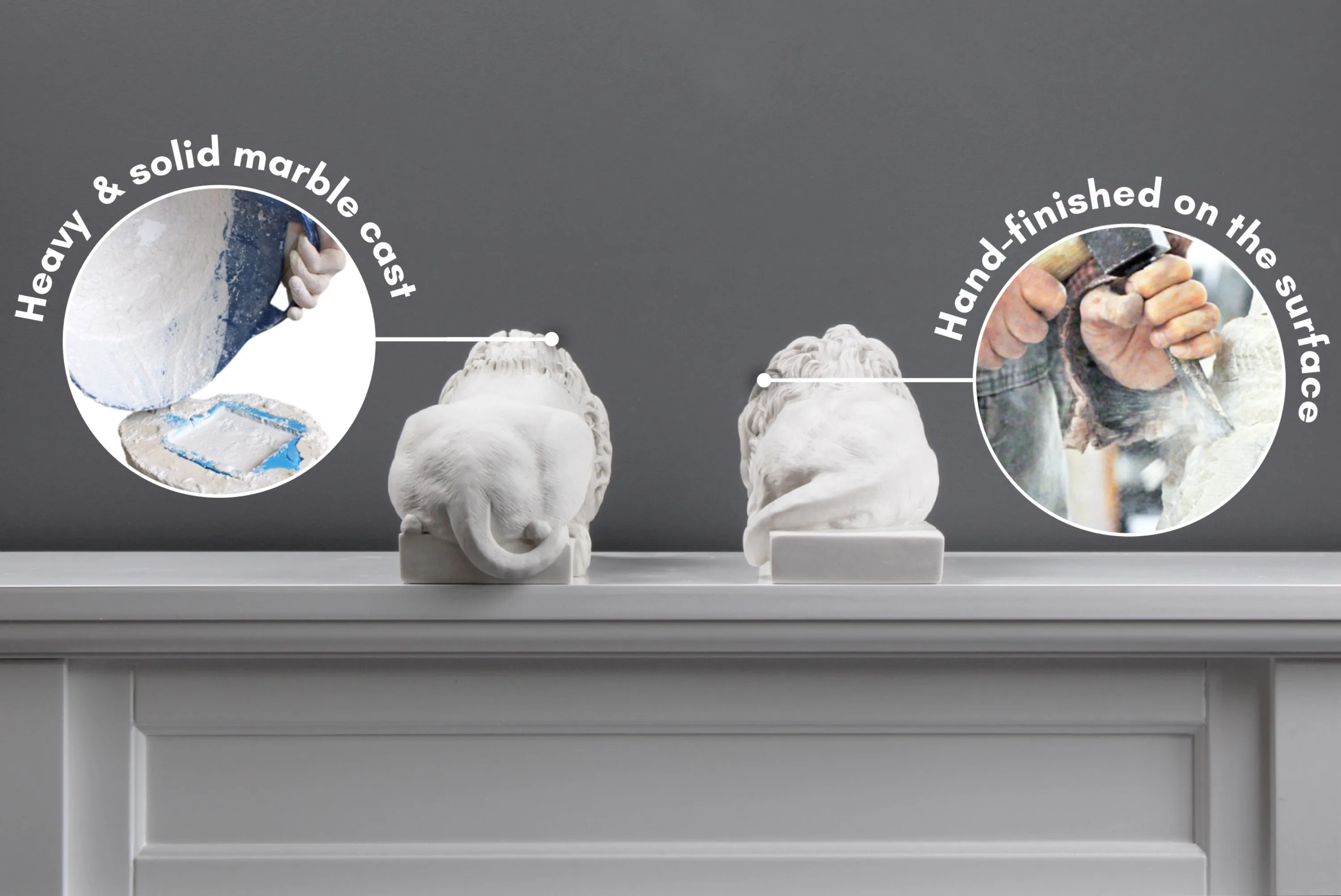 Canova Lions - Statues in Pair (Small)