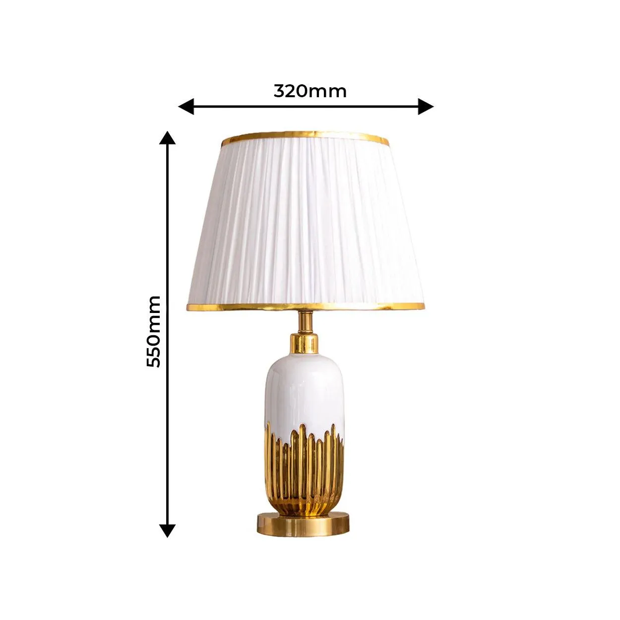 CAPSULE GOLD AND WHITE CERAMIC TABLE LAMP BEDSIDE LAMP