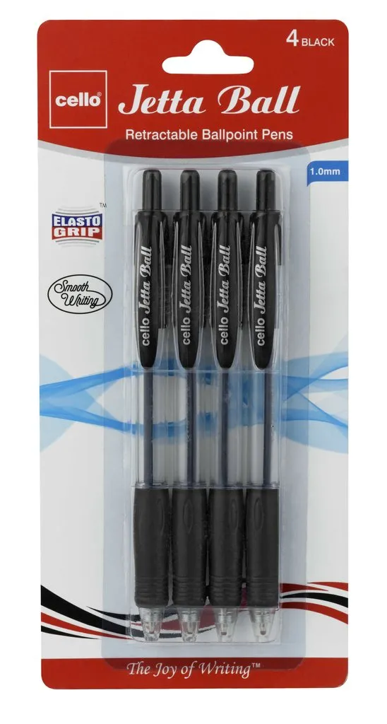 Cello Jetta Retractable Ballpoint Pen black (24 pens) 33521 (A-13)