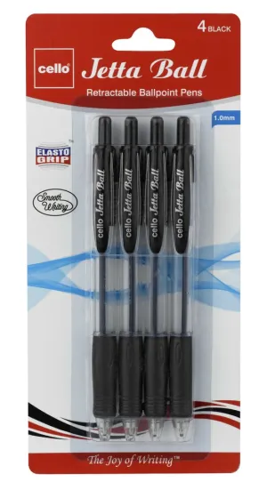 Cello Jetta Retractable Ballpoint Pen black (24 pens) 33521 (A-13)