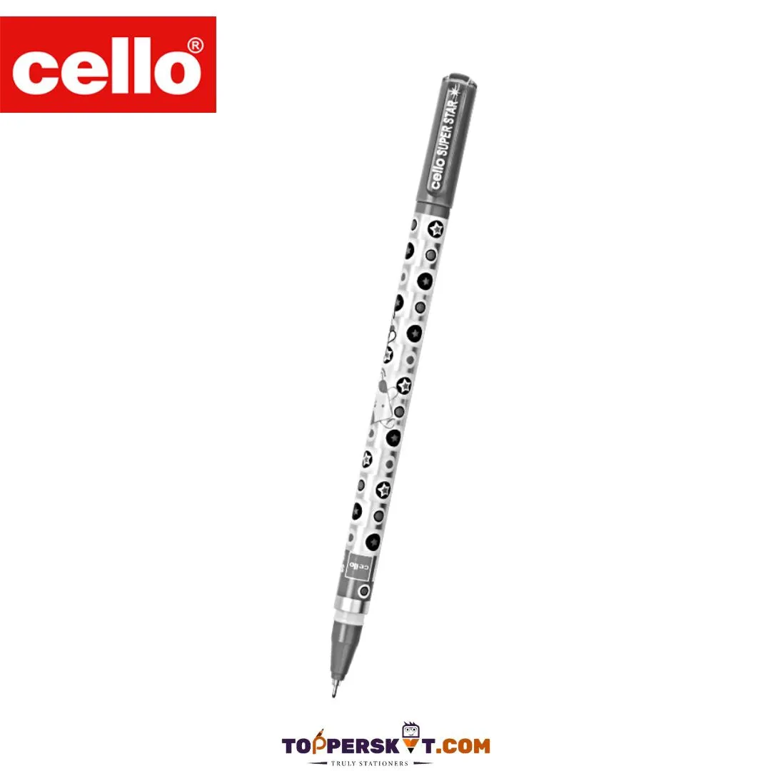 Cello Super Star Gel Pen Set  – Black ( Pack of 5 )