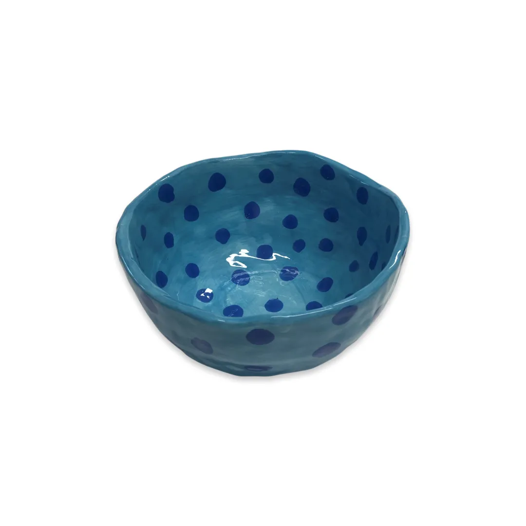Ceramic Dot Bowl - Blue