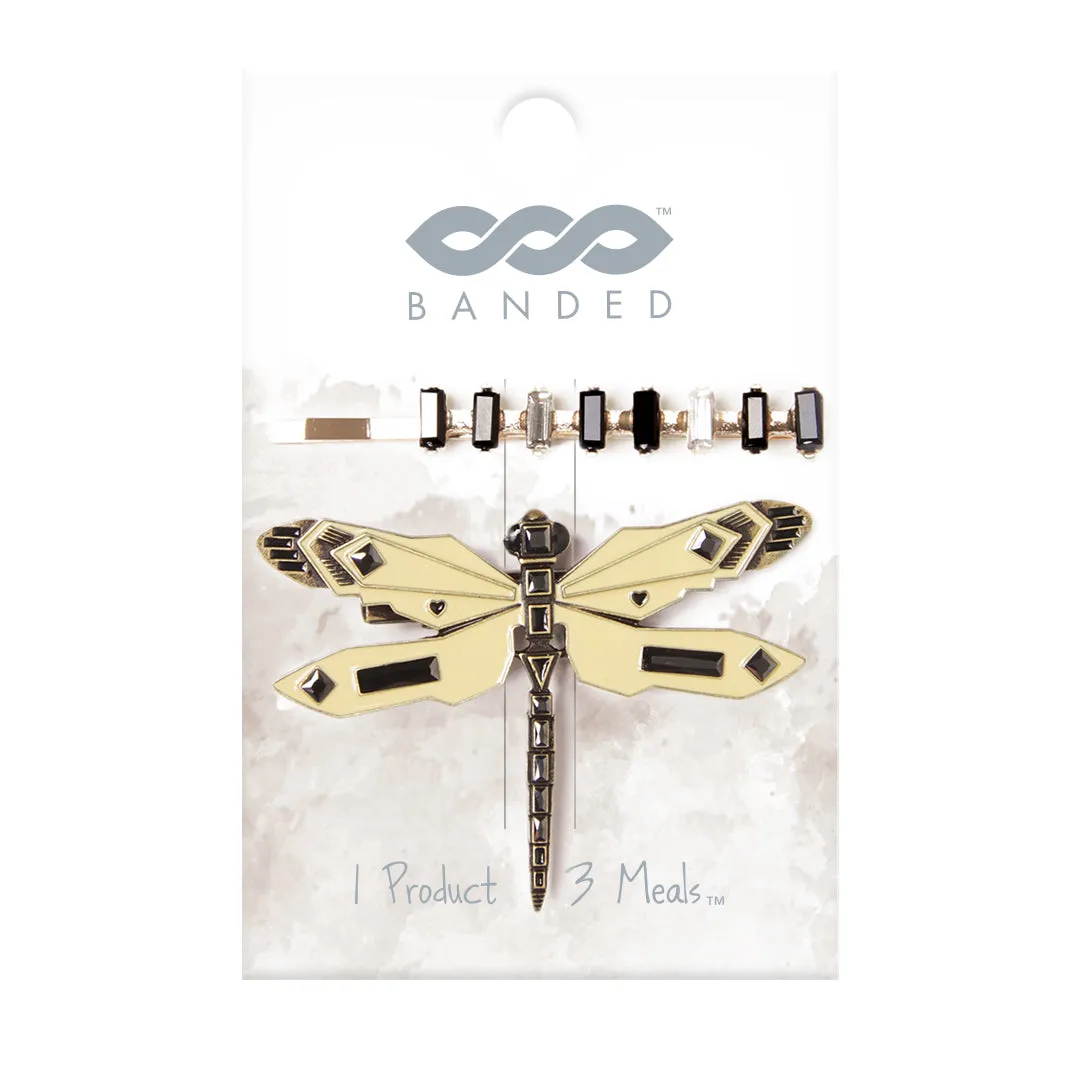 Deco Dragonfly - Enamel Hair Clip   Pin Set