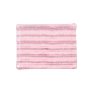 Fabric Tray Medium Stripe Pink and White