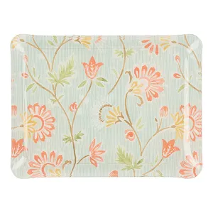 Fabric Tray Small Indienne/Stripe Aqua/Coral