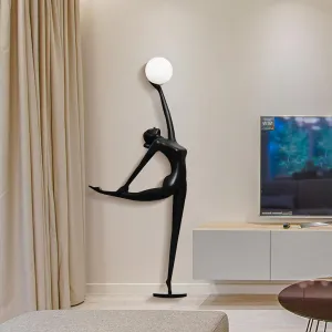 FINEST Custom Black Abstract Human Light Sculpture FF-033