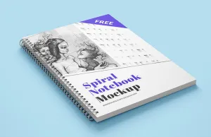 Free 5 x Spiral Notebook Mockups (Multiple Views)