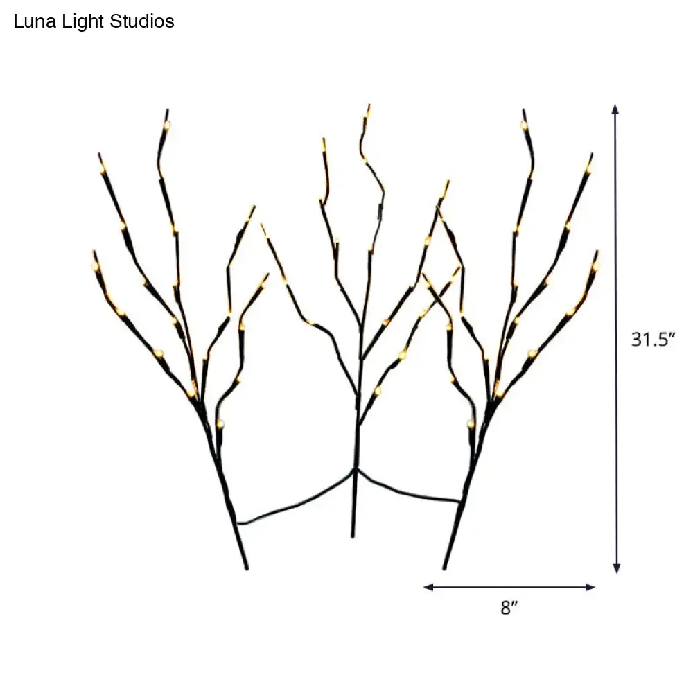 Gatria - Modern LED Metal Night Table Lighting for Living Room: Black Branching