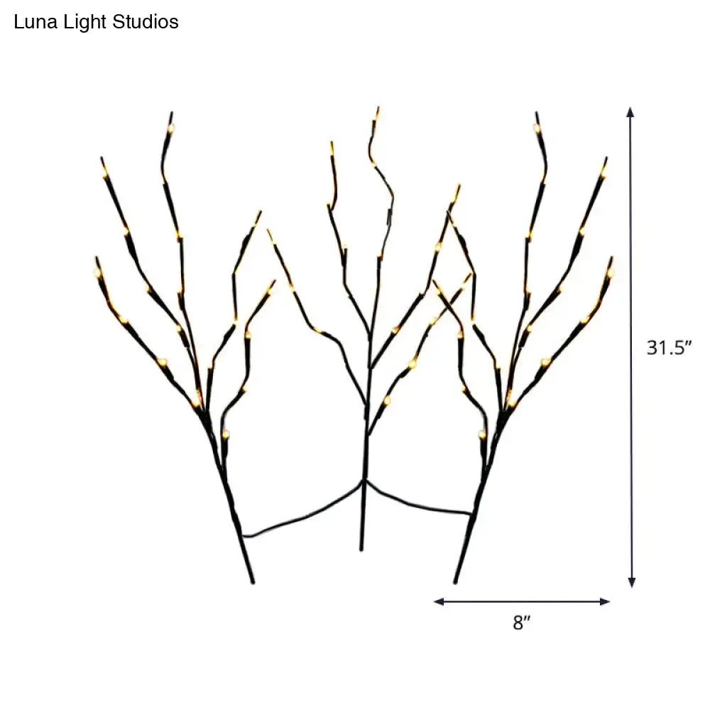 Gatria - Modern LED Metal Night Table Lighting for Living Room: Black Branching