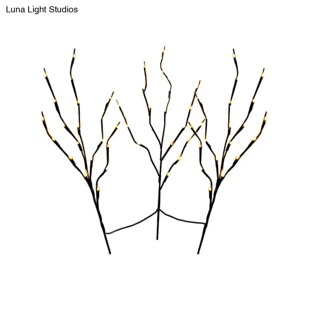 Gatria - Modern LED Metal Night Table Lighting for Living Room: Black Branching