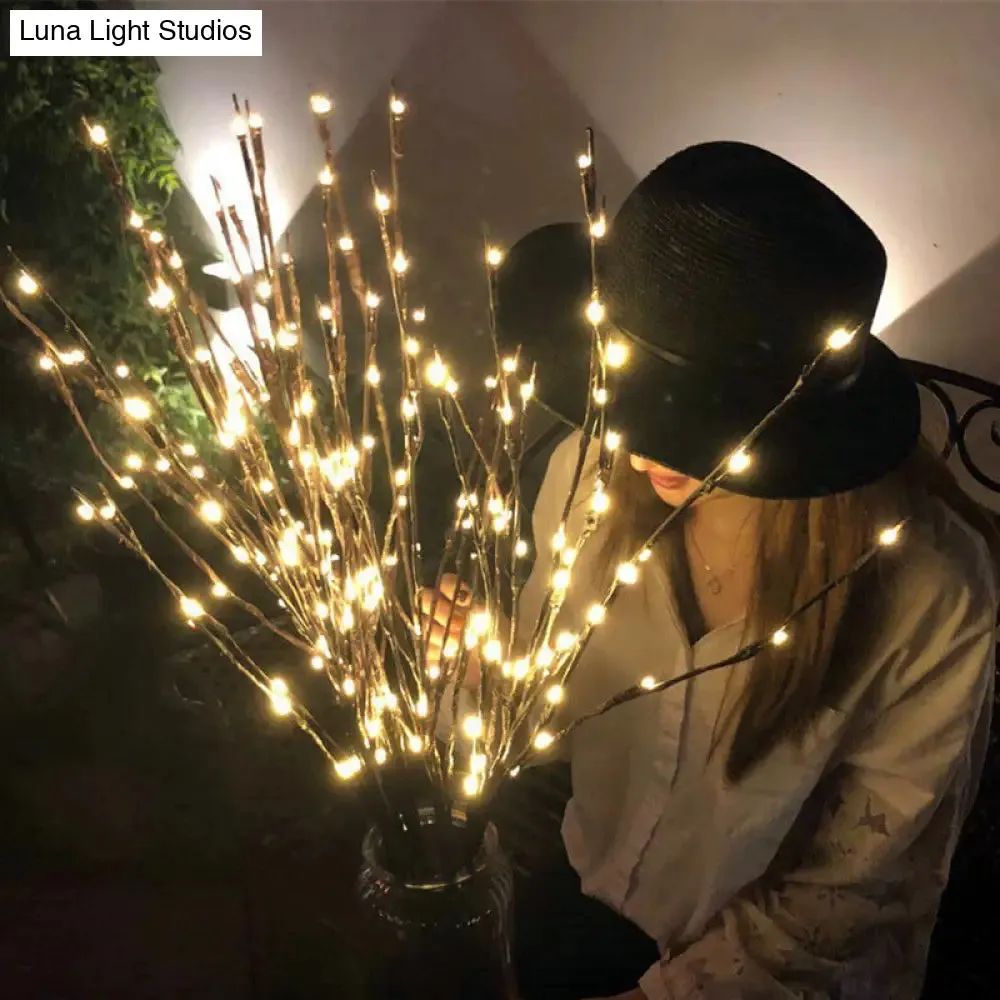 Gatria - Modern LED Metal Night Table Lighting for Living Room: Black Branching