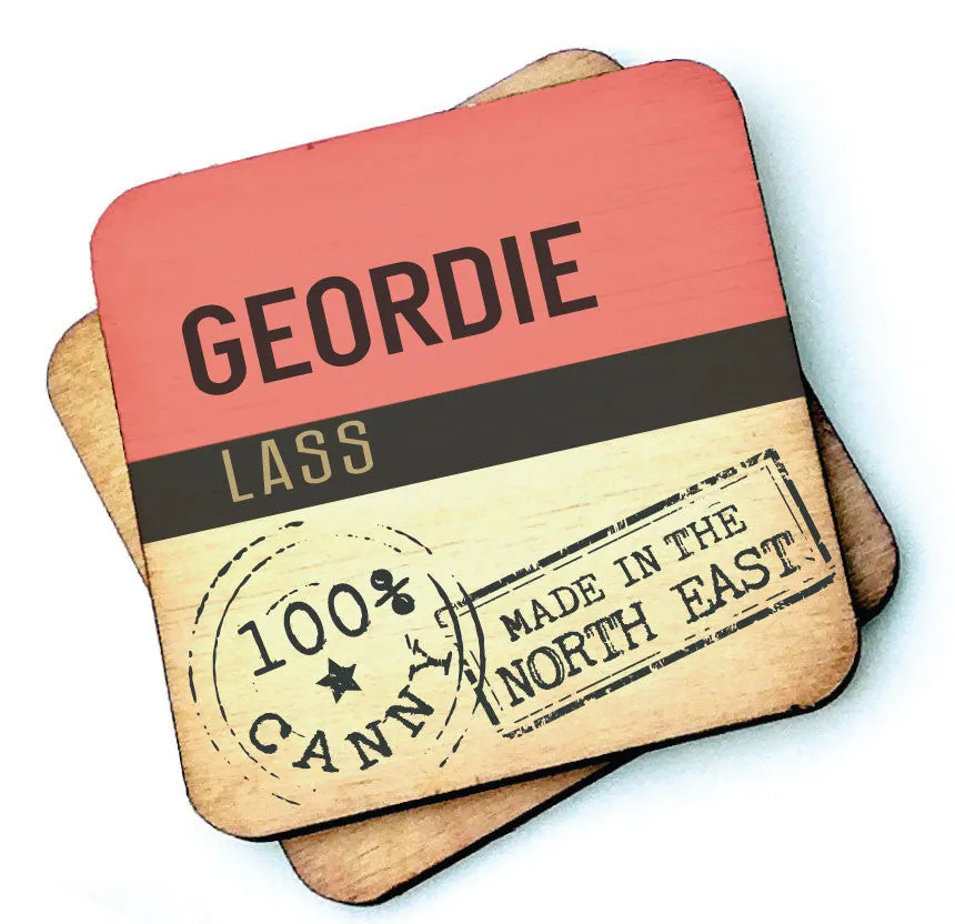 Geordie Lass - Rustic Wooden Coaster - RWC1